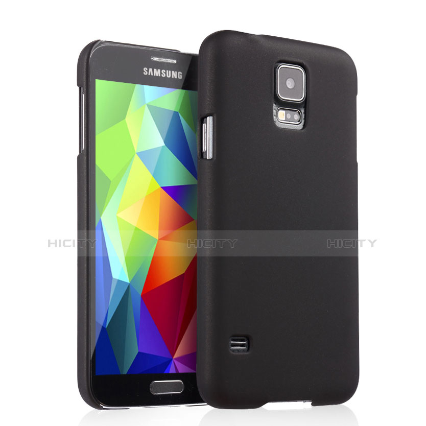 Schutzhülle Kunststoff Tasche Matt für Samsung Galaxy S5 Duos Plus Schwarz