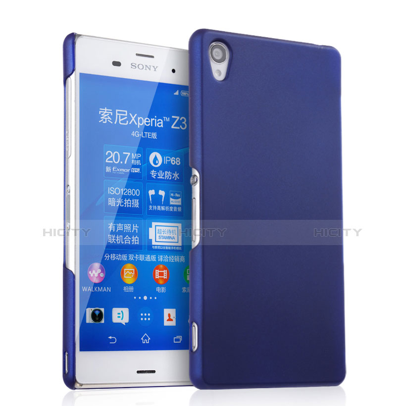 Schutzhülle Kunststoff Tasche Matt für Sony Xperia Z3 Blau Plus