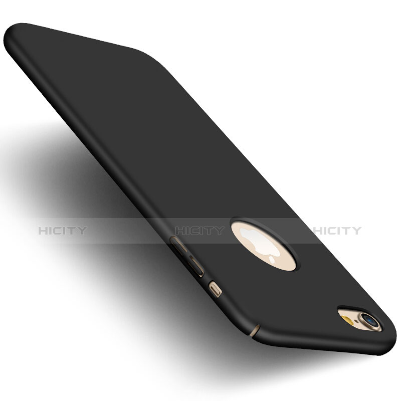 Schutzhülle Kunststoff Tasche Matt Loch mit Fingerring Ständer für Apple iPhone 6S Plus Schwarz groß