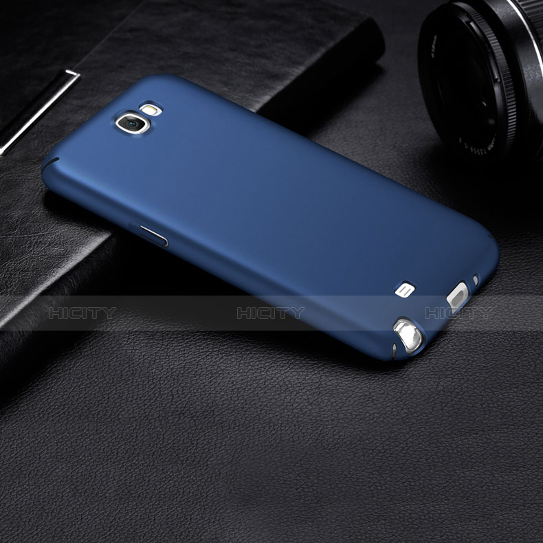 Schutzhülle Kunststoff Tasche Matt M01 für Samsung Galaxy Note 2 N7100 N7105 Blau groß