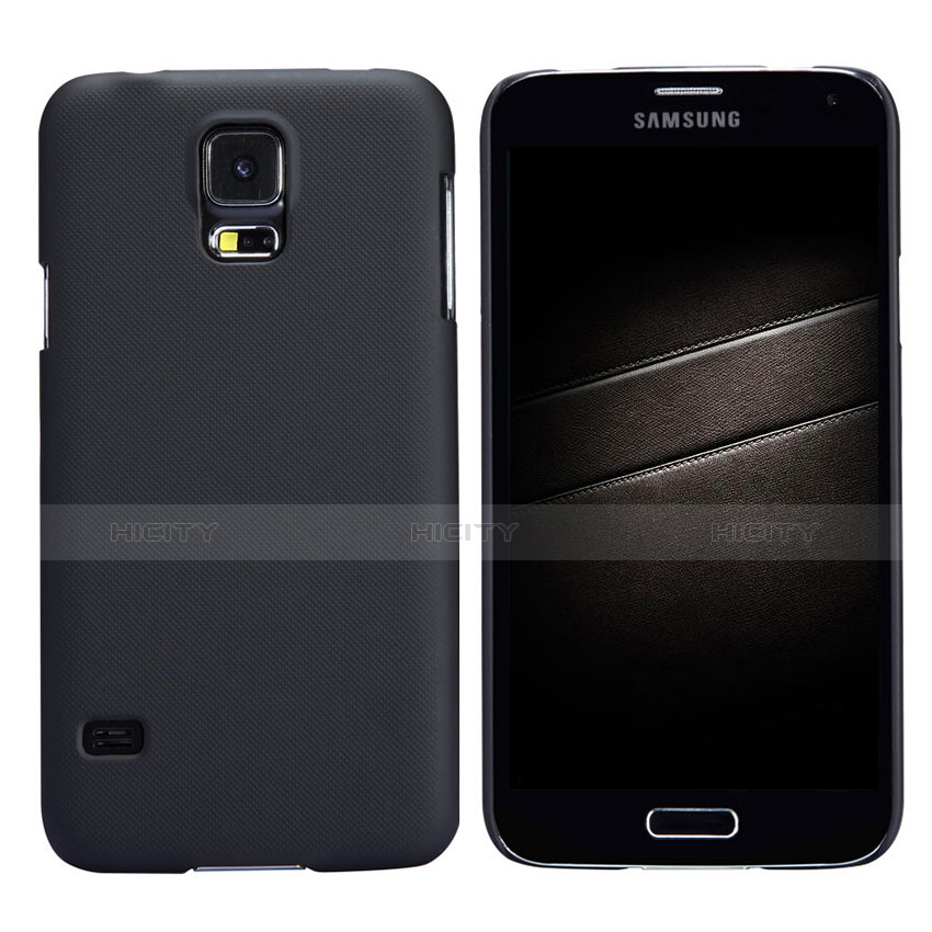 Schutzhülle Kunststoff Tasche Matt M02 für Samsung Galaxy S5 G900F G903F Schwarz Plus