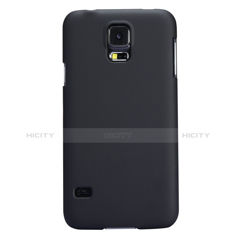 Schutzhülle Kunststoff Tasche Matt M02 für Samsung Galaxy S5 G900F G903F Schwarz groß