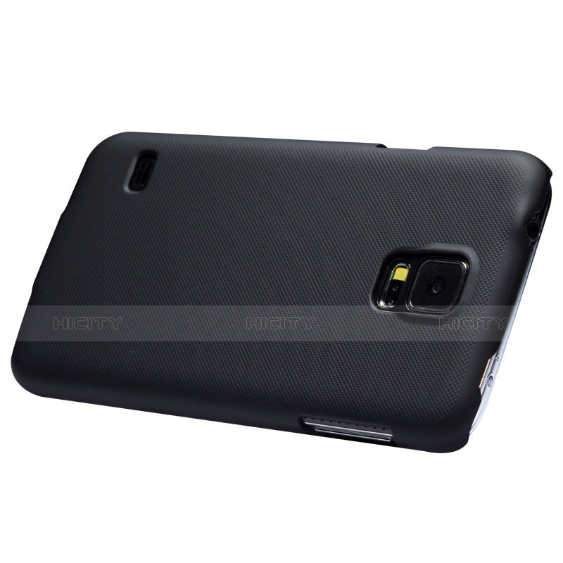 Schutzhülle Kunststoff Tasche Matt M02 für Samsung Galaxy S5 G900F G903F Schwarz groß