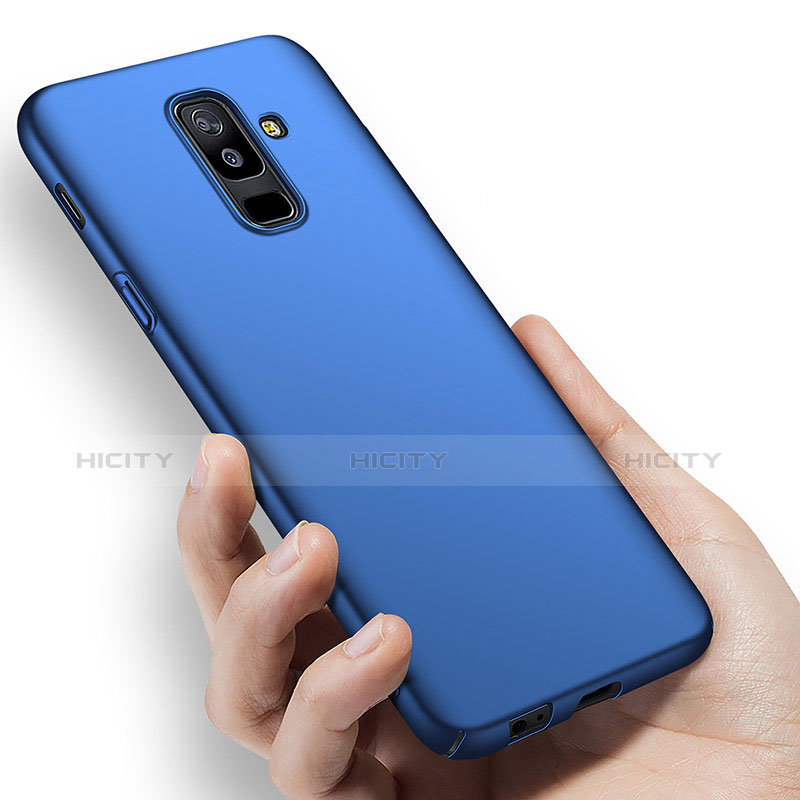 Schutzhülle Kunststoff Tasche Matt M03 für Samsung Galaxy A6 Plus (2018) Blau groß