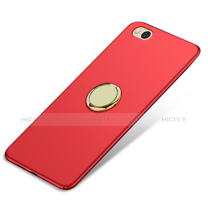 Schutzhülle Kunststoff Tasche Matt mit Fingerring Ständer A02 für Xiaomi Mi 5C Rot groß