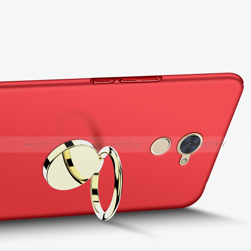 Schutzhülle Kunststoff Tasche Matt mit Fingerring Ständer A03 für Huawei Y7 Prime Rot groß