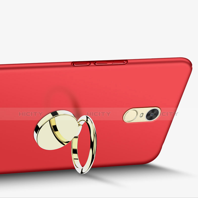 Schutzhülle Kunststoff Tasche Matt mit Fingerring Ständer für Huawei Enjoy 6 Rot groß
