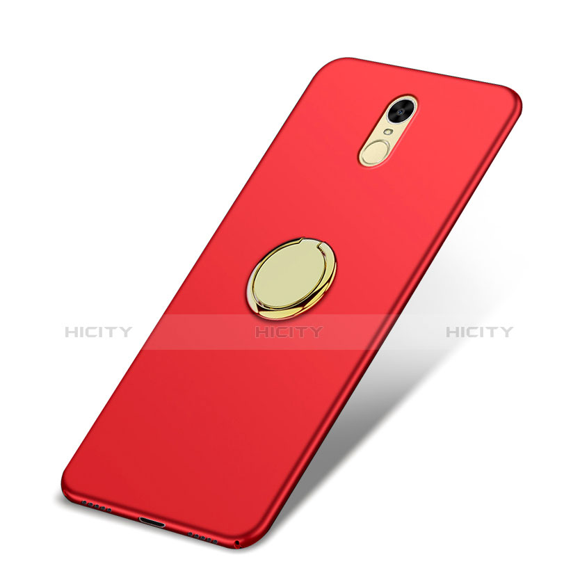 Schutzhülle Kunststoff Tasche Matt mit Fingerring Ständer für Huawei Enjoy 6 Rot groß