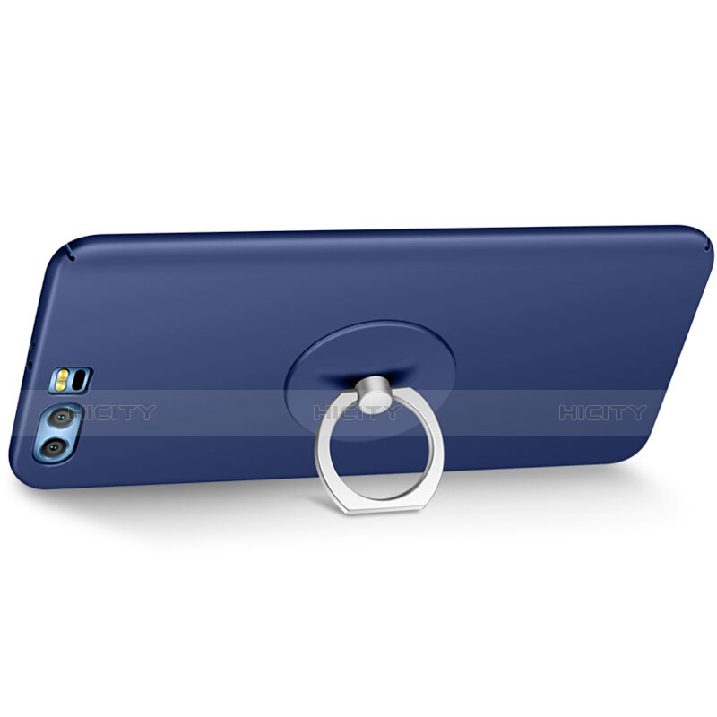 Schutzhülle Kunststoff Tasche Matt mit Fingerring Ständer für Huawei Honor 9 Premium Blau