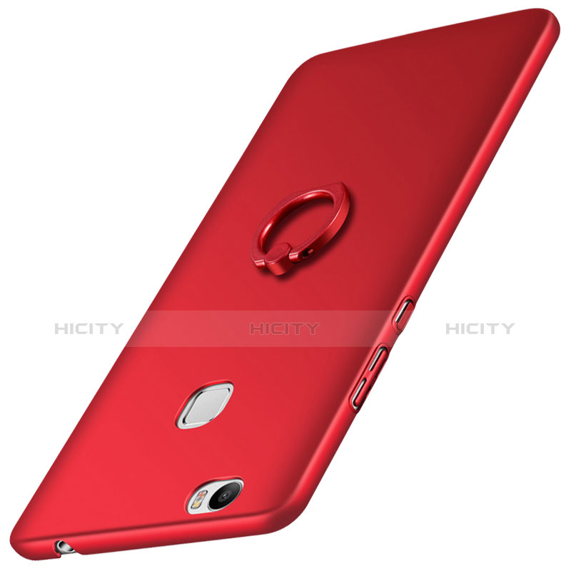 Schutzhülle Kunststoff Tasche Matt mit Fingerring Ständer für Huawei Honor Note 8 Rot Plus
