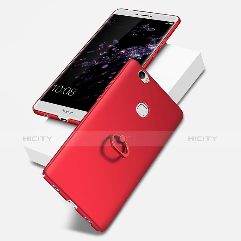 Schutzhülle Kunststoff Tasche Matt mit Fingerring Ständer für Huawei Honor Note 8 Rot groß