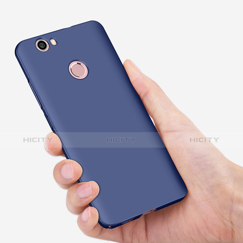 Schutzhülle Kunststoff Tasche Matt mit Fingerring Ständer für Huawei Nova Blau groß