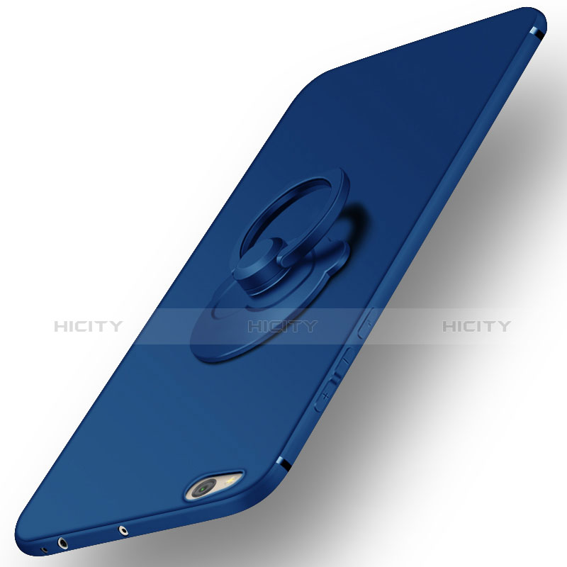 Schutzhülle Kunststoff Tasche Matt mit Fingerring Ständer für Xiaomi Mi 5C Blau Plus