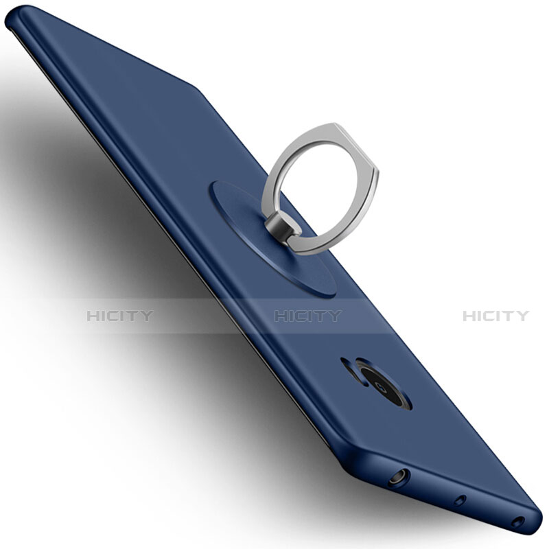 Schutzhülle Kunststoff Tasche Matt mit Fingerring Ständer für Xiaomi Mi Note 2 Blau Plus