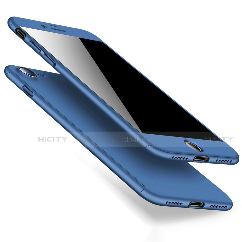 Schutzhülle Kunststoff Tasche Matt Vorder und Rückseite 360 Grad für Apple iPhone SE (2020) Blau groß