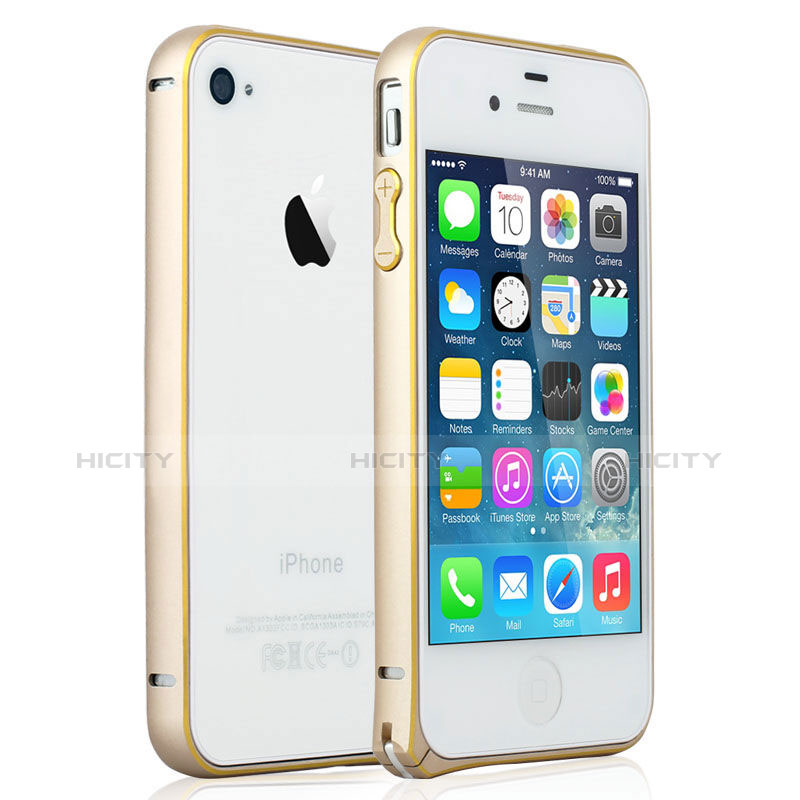 Schutzhülle Luxus Aluminium Metall Rahmen für Apple iPhone 4 Gold