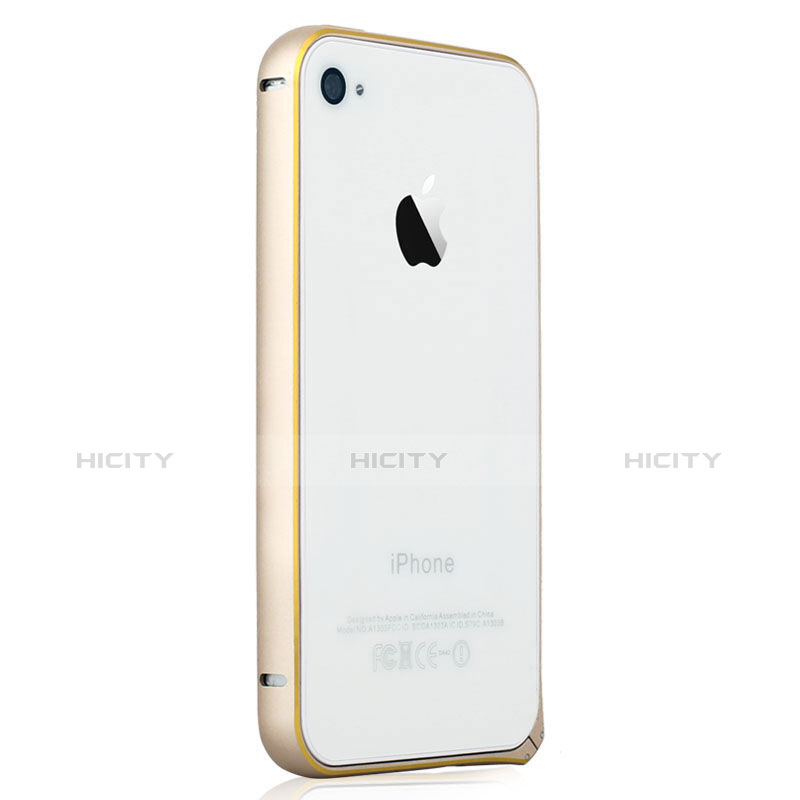 Schutzhülle Luxus Aluminium Metall Rahmen für Apple iPhone 4S Gold