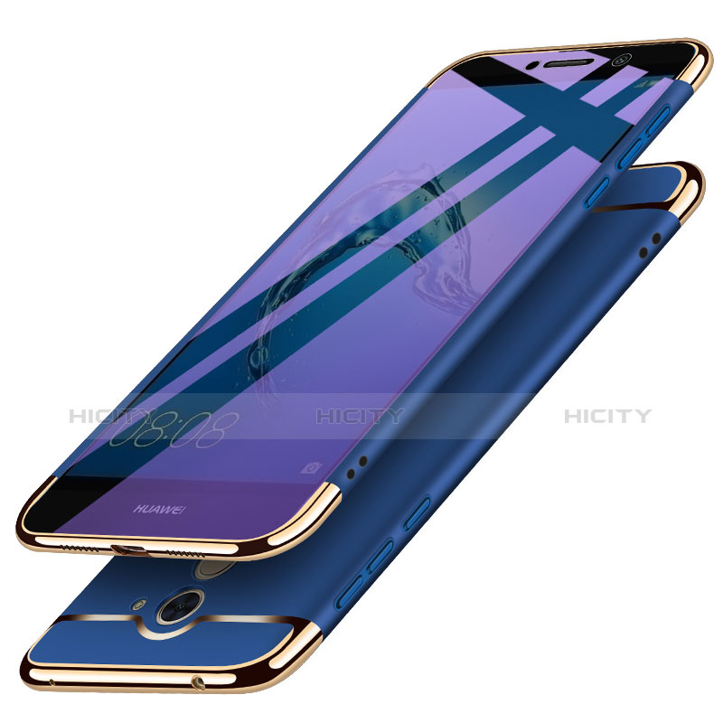 Schutzhülle Luxus Metall Rahmen und Kunststoff für Huawei Enjoy 7 Plus Blau Plus