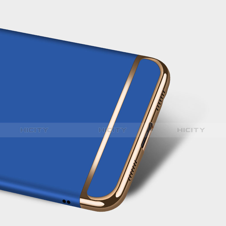 Schutzhülle Luxus Metall Rahmen und Kunststoff für Huawei Enjoy 7 Plus Blau groß
