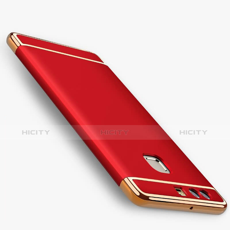 Schutzhülle Luxus Metall Rahmen und Kunststoff für Huawei P9 Rot