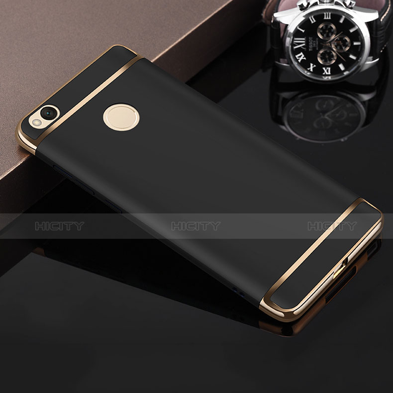 Schutzhülle Luxus Metall Rahmen und Kunststoff für Xiaomi Redmi 4X Schwarz groß