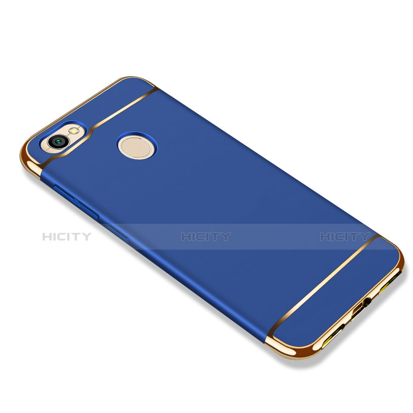 Schutzhülle Luxus Metall Rahmen und Kunststoff für Xiaomi Redmi Note 5A Pro Blau groß