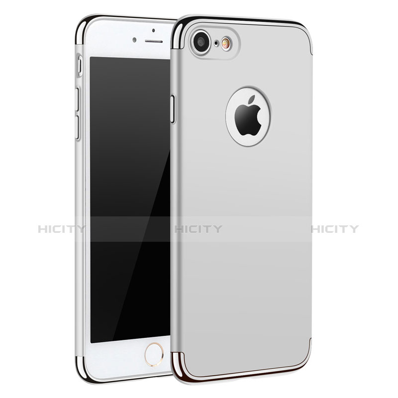Schutzhülle Luxus Metall Rahmen und Kunststoff M01 für Apple iPhone 7 Weiß Plus