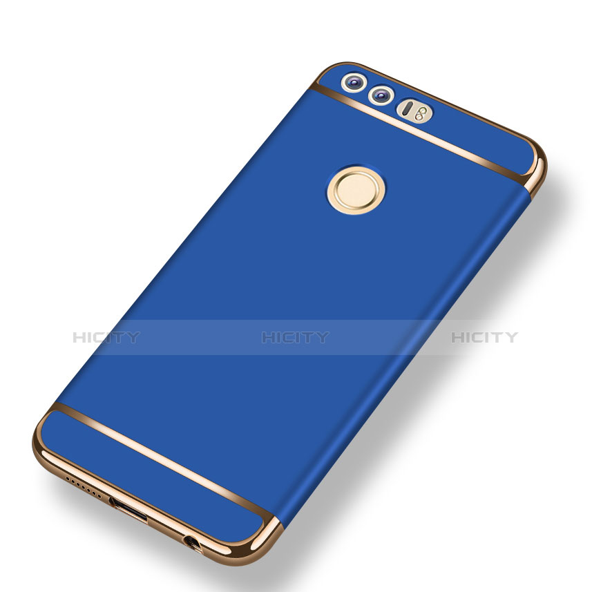 Schutzhülle Luxus Metall Rahmen und Kunststoff M01 für Huawei Honor 8 Blau groß