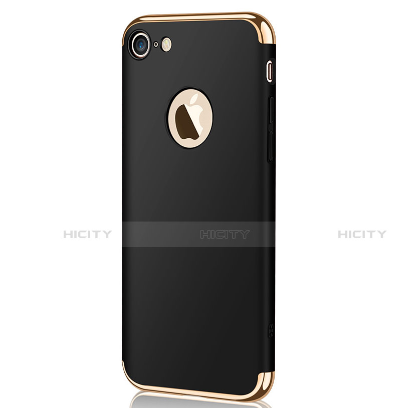 Schutzhülle Luxus Metall Rahmen und Kunststoff M02 für Apple iPhone SE (2020) Schwarz groß