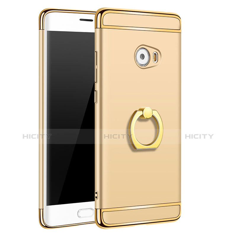 Schutzhülle Luxus Metall Rahmen und Kunststoff mit Fingerring Ständer für Xiaomi Mi Note 2 Gold Plus