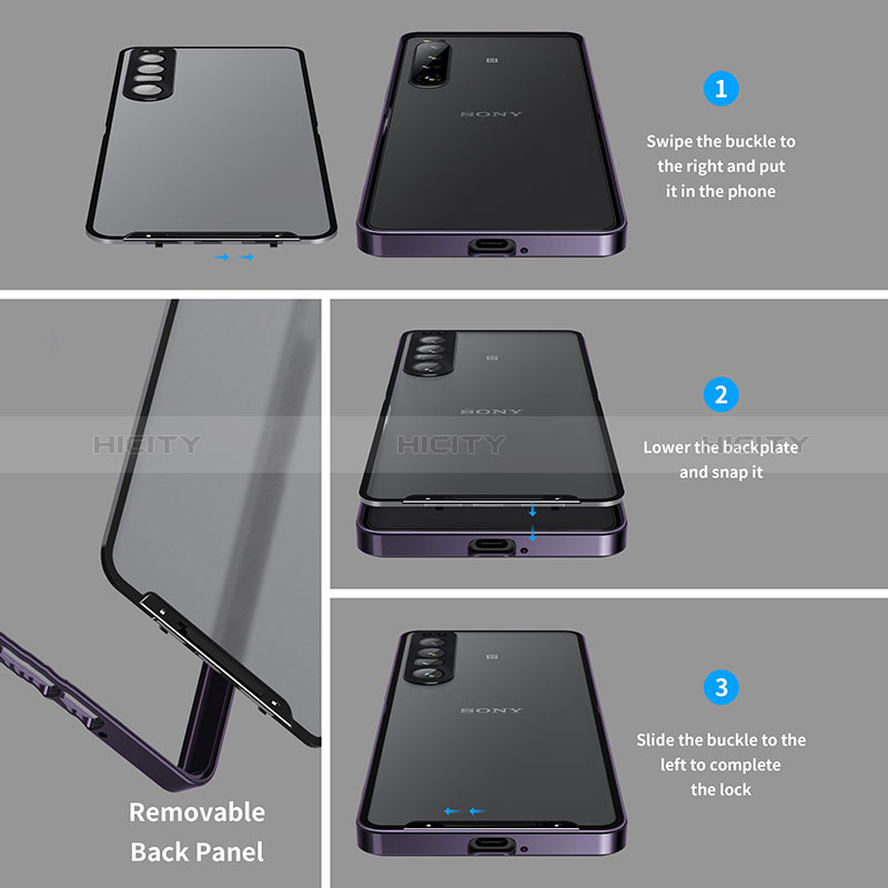 Schutzhülle Luxus Metall Rahmen und Kunststoff Schutzhülle Tasche für Sony Xperia 1 IV