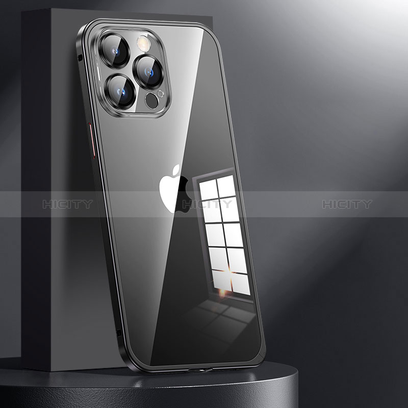 Schutzhülle Luxus Metall Rahmen und Kunststoff Schutzhülle Tasche JL1 für Apple iPhone 13 Pro groß