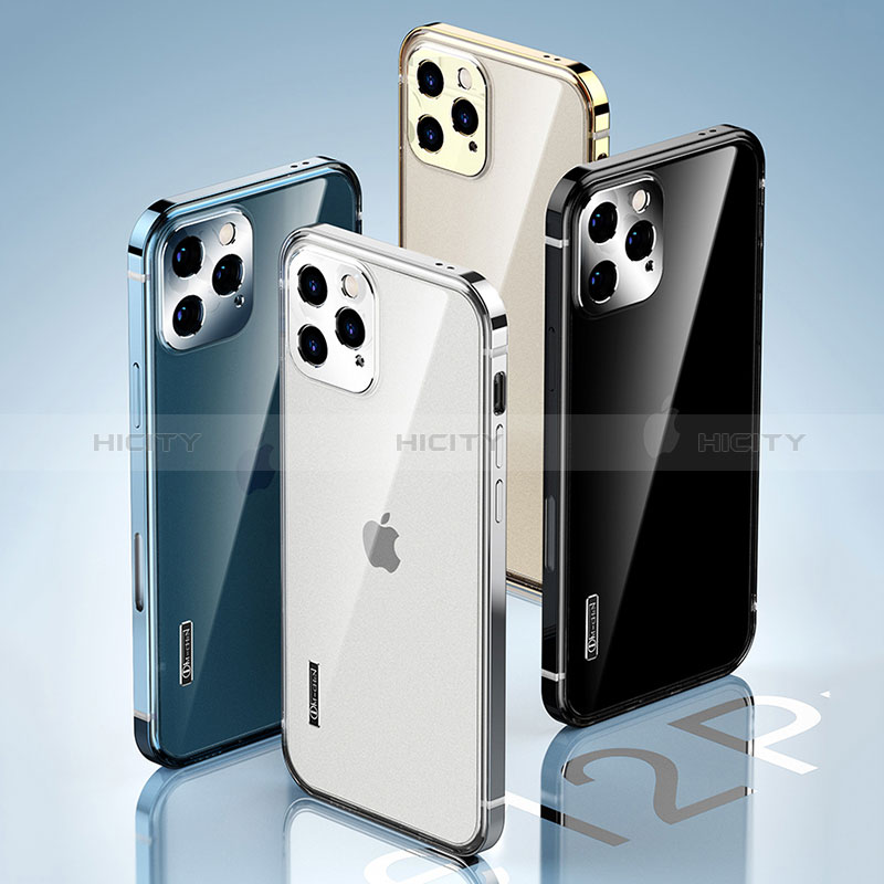 Schutzhülle Luxus Metall Rahmen und Kunststoff Schutzhülle Tasche JL3 für Apple iPhone 13 Pro groß