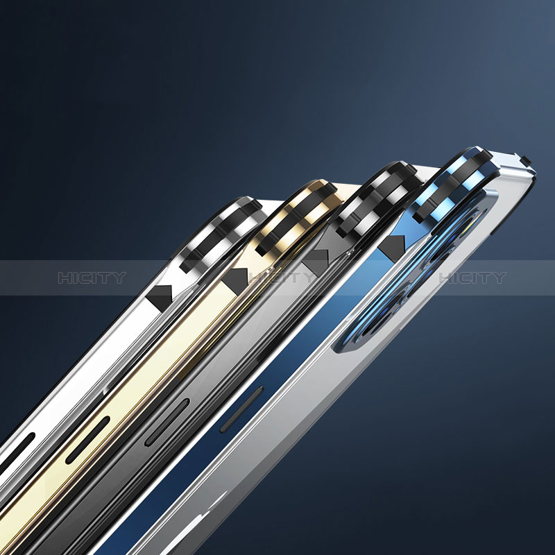 Schutzhülle Luxus Metall Rahmen und Kunststoff Schutzhülle Tasche JL4 für Apple iPhone 13 Pro groß