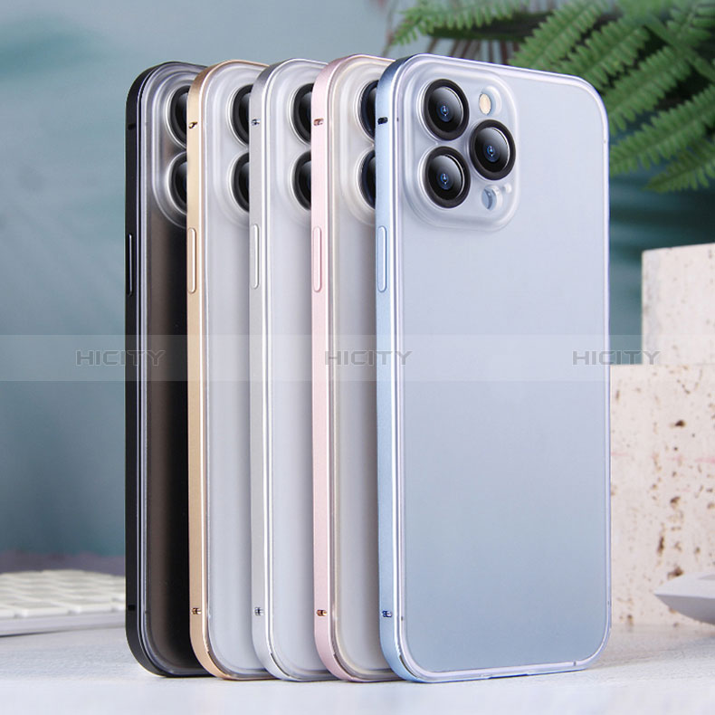 Schutzhülle Luxus Metall Rahmen und Kunststoff Schutzhülle Tasche LF2 für Apple iPhone 13 Pro groß