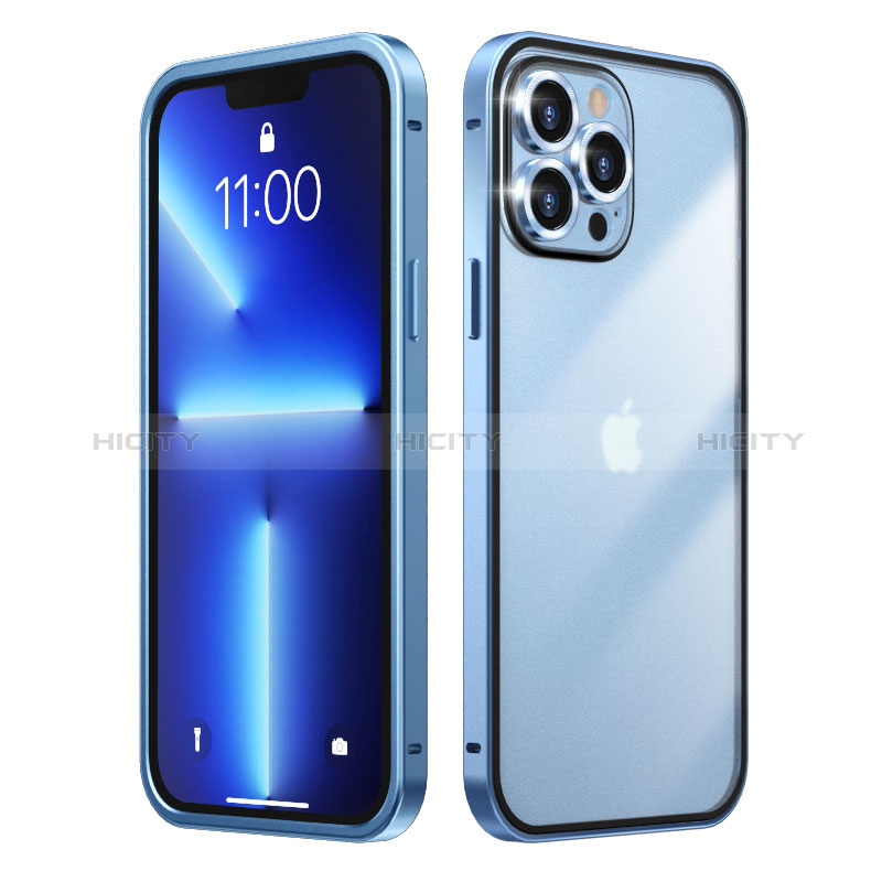 Schutzhülle Luxus Metall Rahmen und Kunststoff Schutzhülle Tasche LF3 für Apple iPhone 13 Pro Max groß