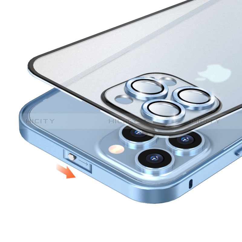 Schutzhülle Luxus Metall Rahmen und Kunststoff Schutzhülle Tasche LF4 für Apple iPhone 13 Pro Max groß