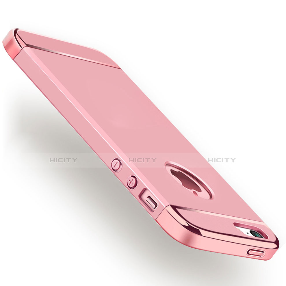Schutzhülle Luxus Metall Rahmen und Kunststoff Schutzhülle Tasche M01 für Apple iPhone SE