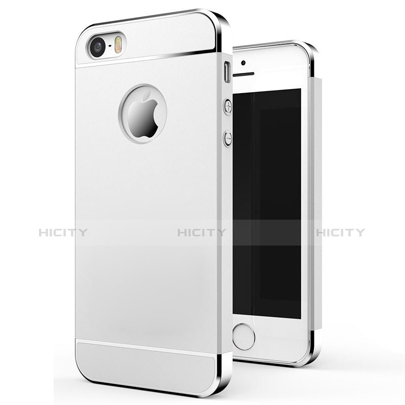 Schutzhülle Luxus Metall Rahmen und Kunststoff Schutzhülle Tasche M01 für Apple iPhone SE groß