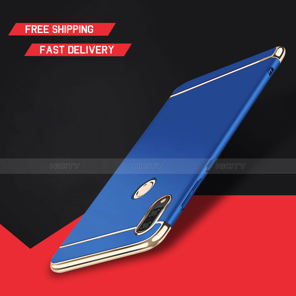 Schutzhülle Luxus Metall Rahmen und Kunststoff Schutzhülle Tasche M01 für Huawei Enjoy 9 Plus Blau