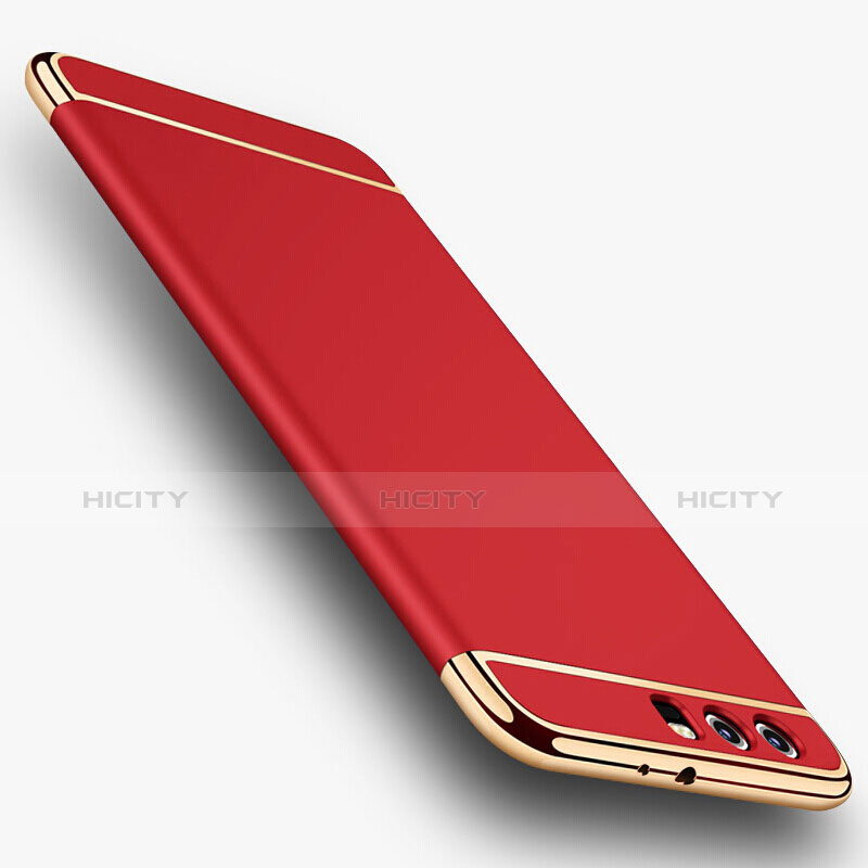 Schutzhülle Luxus Metall Rahmen und Kunststoff Schutzhülle Tasche M01 für Huawei P10 Plus Rot