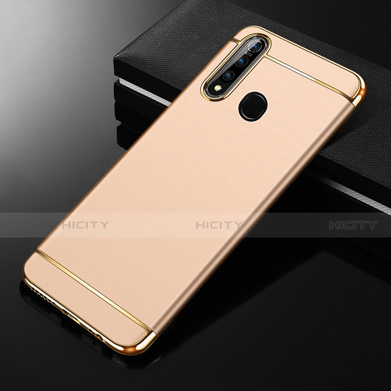 Schutzhülle Luxus Metall Rahmen und Kunststoff Schutzhülle Tasche M01 für Oppo A31 Gold