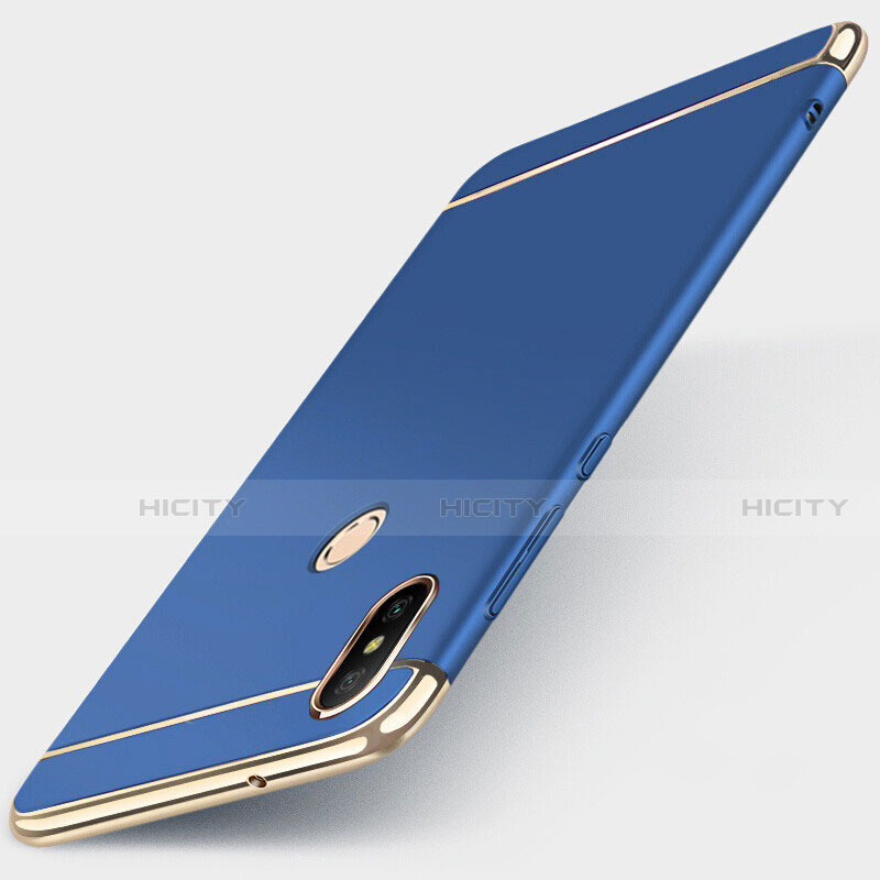 Schutzhülle Luxus Metall Rahmen und Kunststoff Schutzhülle Tasche M01 für Xiaomi Mi A2 Lite Blau Plus