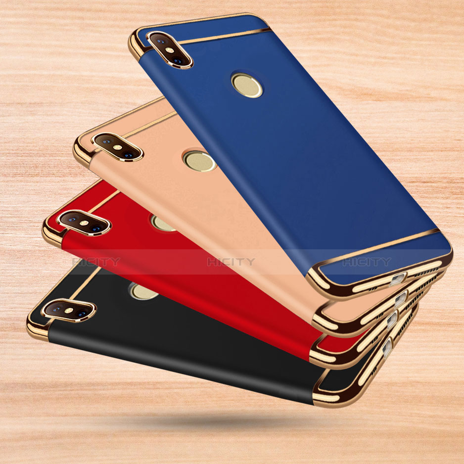 Schutzhülle Luxus Metall Rahmen und Kunststoff Schutzhülle Tasche M01 für Xiaomi Redmi Note 6 Pro groß