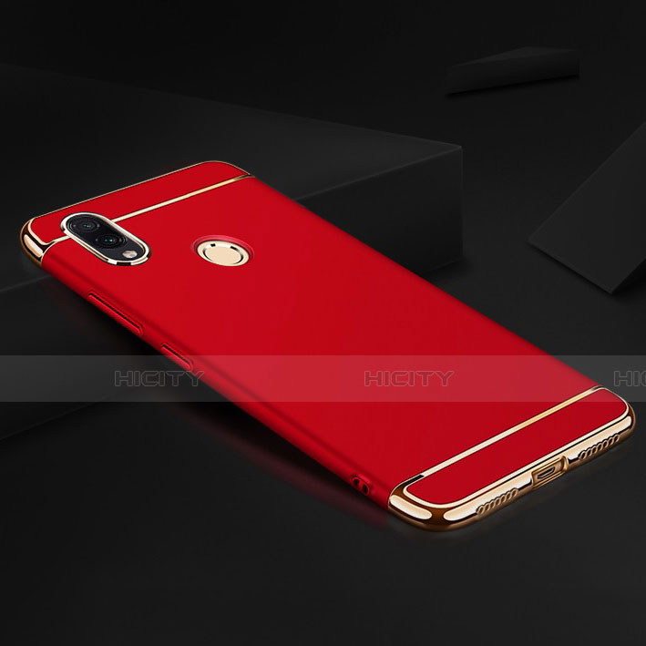 Schutzhülle Luxus Metall Rahmen und Kunststoff Schutzhülle Tasche M01 für Xiaomi Redmi Note 7 Pro Rot Plus