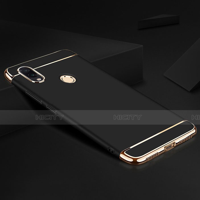 Schutzhülle Luxus Metall Rahmen und Kunststoff Schutzhülle Tasche M01 für Xiaomi Redmi Note 7 Pro Schwarz Plus