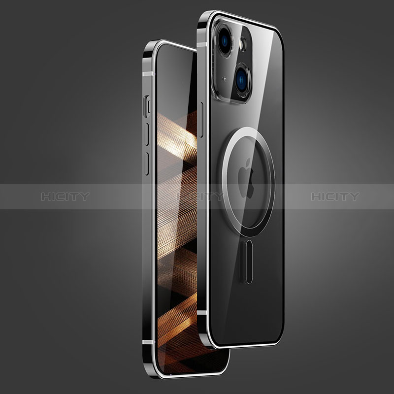 Schutzhülle Luxus Metall Rahmen und Kunststoff Schutzhülle Tasche mit Mag-Safe Magnetic Magnetisch JB1 für Apple iPhone 15 groß