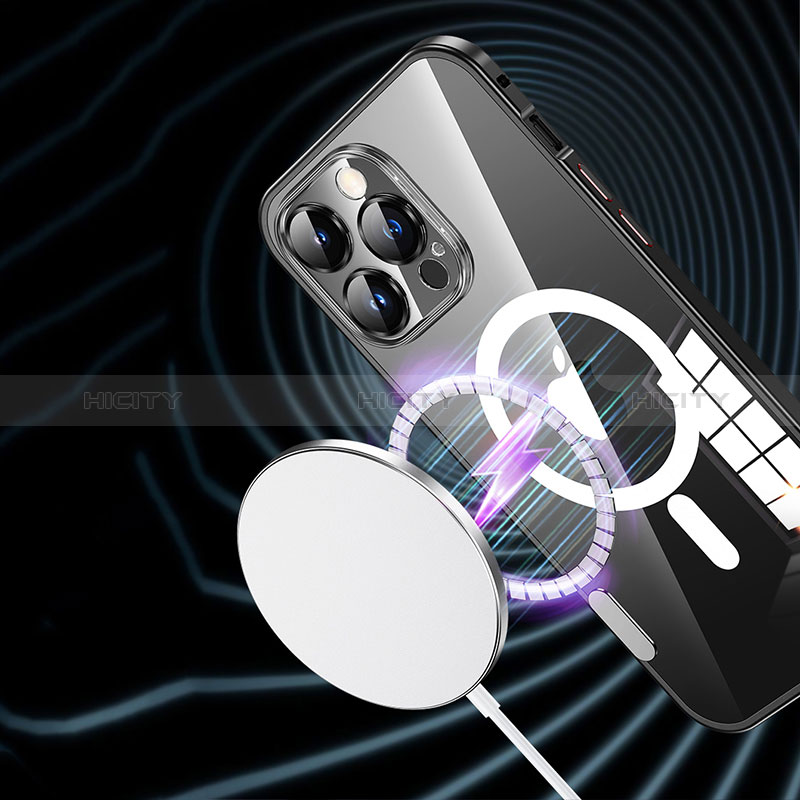 Schutzhülle Luxus Metall Rahmen und Kunststoff Schutzhülle Tasche mit Mag-Safe Magnetic Magnetisch JL1 für Apple iPhone 14 Plus