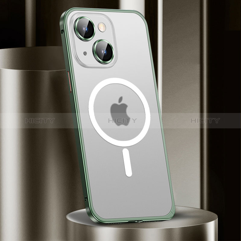 Schutzhülle Luxus Metall Rahmen und Kunststoff Schutzhülle Tasche mit Mag-Safe Magnetic Magnetisch JL2 für Apple iPhone 14 Plus