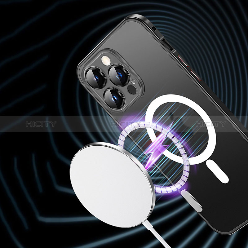 Schutzhülle Luxus Metall Rahmen und Kunststoff Schutzhülle Tasche mit Mag-Safe Magnetic Magnetisch JL2 für Apple iPhone 15 Pro Max groß